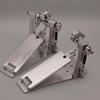 Double Pedal with Twin Beaters Metal Double Bass Drum Pedal Brushed for Drummers, Beginners, Home Practice