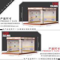 1/24 Scale Model Car Garage Display Diorama Parking Lot Scene Handmade Ornament Toy