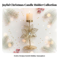 Winter Crystal Candle Holder Gold-Plated Finish Festive decoration Table Centerpiece