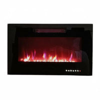 Realistic Flame Effect Electric Fireplace TV Stand Multi-Color Flames & Lights Fireplace TV Stand Adjustable Brightness Living Room Furniture Wireless Controller Control for Bedroom, Basement