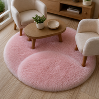 Dollhouse Miniature Plush Rugs for Sofa and Rocking Chair, Round and Square