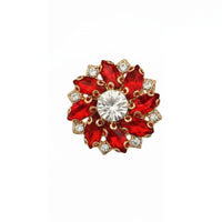 Sparkling Rhinestones Diamante Clothing Button DIY Accessory Jeweled Floral Buckle Elegant Design for Seamstresses, Crafters