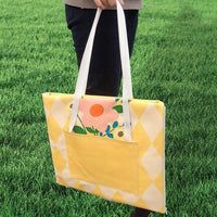Picnic Blanket and Camping Mat with Geometric Pattern, Waterproof Mat for Garden Mats Outdoor Waterproof, Large Camping Blanket with Pockets