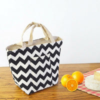 Lunch Box and Insulated Lunch Bags for Women, Nordic Style Cotton Linen Cool Bag with Deer Print, Reusable Food Bag for School Picnic, 1 Pack