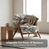 3 Pieces Japanese rustic aesthetic typePiece cafe Set Vintage Design Curved Wood Frame Armchair and Table Designer Look Conversation Group Minimalist look for Interior Designers, Cafe Owners, Hotel Managers, Reception Area, Living Room, Balcony, Porch
