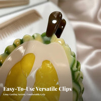 Fruit Shaped Hair Fastener Funny and Cute Acetate Fruit Hair Grip Lively Hues Decorative for Women, Day-to-Day Wear