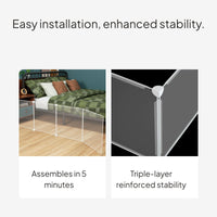 Pet Barrier Bedside Guard Transparent Panel Easy Install