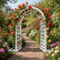 Garden Arch Made of Iron Metal, 30mm Pipe, Painted, for Climbing Roses, Ivy, Grapes & Flowers, Nordic Style, 40cm Deep, 12kg Garden Arch