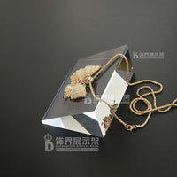 Acrylic Slanted Triangular Necklace Display Stand with Mirror Polish