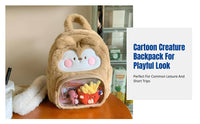 Cute Chipmunk Backpack, Plush Lightweight Shoulder Bag, Cartoon Design, Travel, Girls, Versatile