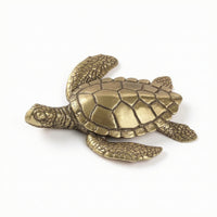 Brass Turtle Figurine Collectible Turtle Figurine Low-Profile Feng Shui Ornament for Collectors, Desk