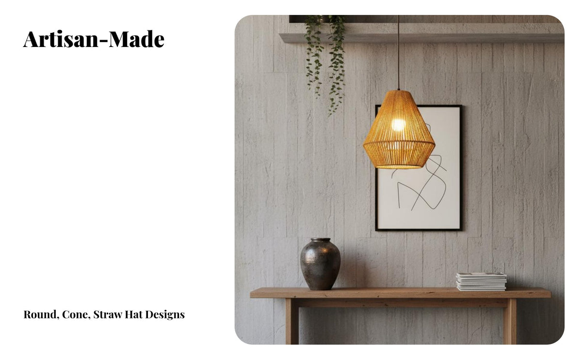 Natural Materials Rattan Hanging Lamp Handmade Rattan Hanging Light Bohemian Decor Woven Hanging Light Boho Design for Restaurant Owners, Interior Designers, Homeowners, Tea House, Dining Room, Cafe, Hotel