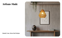 Natural Materials Rattan Hanging Lamp Handmade Rattan Hanging Light Bohemian Decor Woven Hanging Light Boho Design for Restaurant Owners, Interior Designers, Homeowners, Tea House, Dining Room, Cafe, Hotel