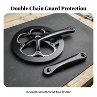 52T Single Chainring Crankset Lightweight Folding Bike Crankset Cycle Chainwheel with Double Guard Easy Installation