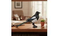 Magpie Figurine Lifelike Bird Figurine with Feather Texture Magpie Model Textured Simulation Bird Realistic for Collectors
