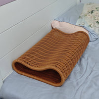 Rattan Rest Pillow Breathable Woven Tunnel Pillow Ventilated Back Cushion for Office Workers, Side Sleepers, Summer Rest, Desk