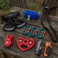 10.5 Mm Rope Rescue Kit Figure-8 Traversal Kit Pulley Safety Harness Set Coiled