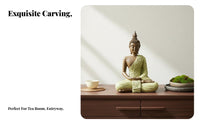 New Chinese Design Buddha Statue Feng Shui Decor Meditating Buddha Figurine Weather Resistant Zen Garden Statue Artisan-Made for Spiritual Seekers, Mindfulness Practice Enthusiasts, Tea Room, Fountain Accessory, Patio, Office