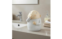 Nose Pinching Statue Humorous Decor Pinching Nose Figurine Unpleasant-Smelling Face Sculpture Playful Design Round Lad