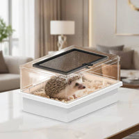 High Transparency Clear Plastic Hamster House Easy to Assemble Transparent Hamster Habitat Complete Accessories Small Animal House Ventilated for Hamsters, Indoor