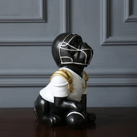 American Football Dog Figurine Retro Resin Ornament for Home Decor