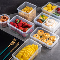 JEKO Food Grade PP Transparent Refrigerator Storage Container with Lid and Dividers