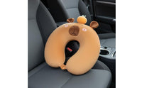 Capybara Neck Pillow Portable and Lightweight U-Shaped Travel Pillow Ergonomic Design Memory Foam Headrest for Students