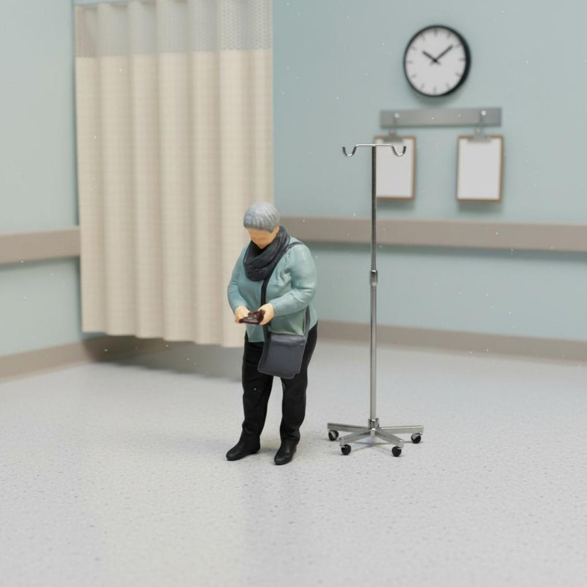 1:64 Emergency Room Figure Realistic Design 1:64 Scale Human Model Miniature Nurse Figurine Highly Detailed for Sand Tables