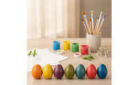 7 Pieces Realistic Wooden Easter Eggs Compact Painted Wooden Eggs Creative Ornaments Multi-Purpose for Spring Displays