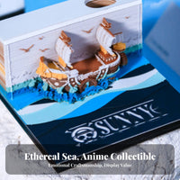 3D Paper Carving Note Pad Creative Gift 3D Paper Sculpture Notepad With Display Case Tear-off Ship Sculpture for Anime Fans, Collectors, Study Room
