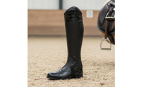 PU Leather Half Equestrian Leg Guards Comfortable Half Equestrian Leg Guards Elastic Panel Riding Legs Guard for Adults, Kids