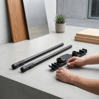 Detachable Telescopic Table Legs Carbon Steel Foldable Table Legs ABS Bracket Foldable Furniture Leg Set Black Finish for DIY Users, Storage
