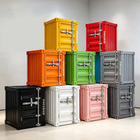 Industrial Style Metal Storage Cabinet with Two Shelves