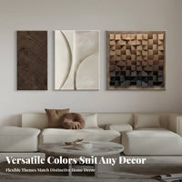 3 Pieces Minimalist Design 3 Piece Floral Wall Decor High-Clarity Printing Triptych Canvas Prints Ready to Hang 3D Relief Flower Art Fade-Resistant for Homeowners, Interior Decorators, Adults, Living Room, Bedroom, Hallway, Bathroom