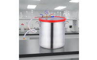 Stainless Steel Vacuum Degassing Container Transparent Lid Vacuum Chamber with Hose Heavy Duty Degassing Chamber with Hose Airtight for Hobbyists, Professionals, Resin Casting, Silicone Molding, Laboratory