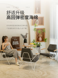 工业风铁艺沙发椅子休闲桌椅组合休息区奶茶店书吧咖啡店民宿网红 棕咖色【亲肤棉麻】