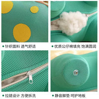针织恐龙凳子儿童可爱动物凳创意小牛换鞋凳客厅沙发矮凳简约坐凳 针织牛-浅蓝色