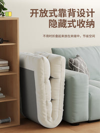 懒人沙发床上靠背椅飘窗坐靠一体垫卧室单人小沙发榻榻米摆烂座椅 经典灰【大8格棉麻款】送腰枕（五档调节）