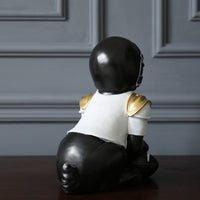 American Football Dog Figurine Retro Resin Ornament for Home Decor