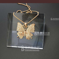 Acrylic Slanted Triangular Necklace Display Stand with Mirror Polish