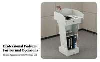 Stable Base Reception Host Stand Long-Lasting Construction Floor Standing Lectern Wide Top Surface Floor Standing Podium Wear-Resistant for Presenters, Lecturers, Lecture Halls, Classrooms, Auditoriums, Auditorium