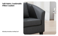 Nordic design Fabric Sofa with Wooden Legs Modern Design Upholstered 2-Seater Settee Space-Saving Living Room Seating Supportive Comfort for Apartment Dwellers, Young Adults, Homeowners, Small Spaces, Bedroom, Entrymethod