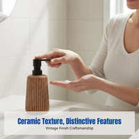 Ceramic Soap Dispenser Bottle, Refillable Japanese Design for Hotel, Guesthouse, Home
