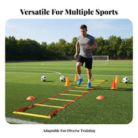Multifunctional Agility Ladder Easy Setup Speed Ladder Portable Soccer Training Equipment Set Lightweight for Athletes, Coaches, Kids, Gym Workouts