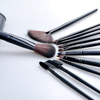 Luxury 12-Piece Makeup Brush Set with Portable Bag