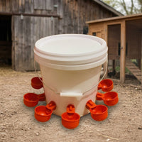 Chicken Waterer for Hobby Chicken Keepers, Chick Waterer 9kg with Hole Opener, Bird Waterer for Garden, Durable Waterer Bowl