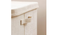 Textile Storage Box with Lid Washable Foldable Storage Box Foldable Clothes Organizer Space-Saving Sturdy for Closet, Wardrobe