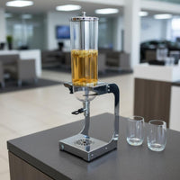 Cold Drink Dispenser with Ice Core Transparent Container Buffet Juice Dispenser Commercial Grade Catering Equipment for Restaurant, Party