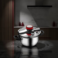 Uncoated Stainless Steel Pressure Cooker Polished Pressure Cooker with Safety Valve Safe Stewpot Faster for Kitchen