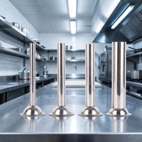 4 Pieces Stainless Steel Sausage Stuffing Tube Metal Sausage Stuffer Tube Polished Hardware Heavy-Duty for Butchers, Home Cooks, Diyers, Meat Processing, Kitchen